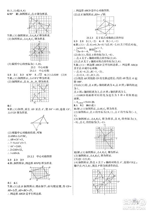 安徽大学出版社2024年秋创新课堂创新作业本九年级数学上册人教版答案