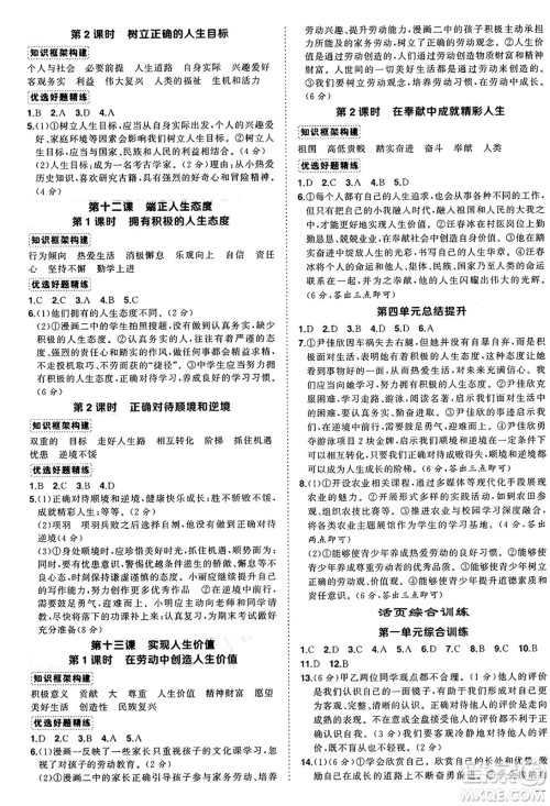 长江出版社2024年秋状元成才路创优作业七年级道德与法治上册人教版安徽专版答案 长江出版社2024年秋状元成才路创优作业七年级道德与法治上册人教版安徽专版答案