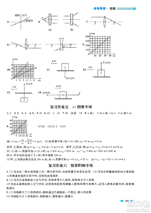 天津人民出版社2024年秋上海作业八年级物理上册上海专版答案