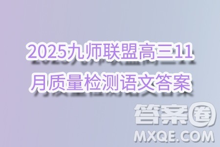 2025九师联盟高三11月质量检测语文答案