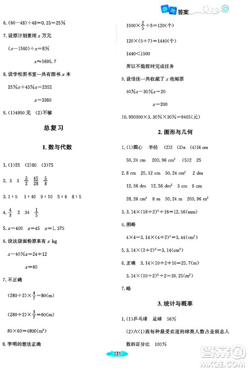 北京师范大学出版社2024年秋课堂精练六年级数学上册北师大版河南专版答案