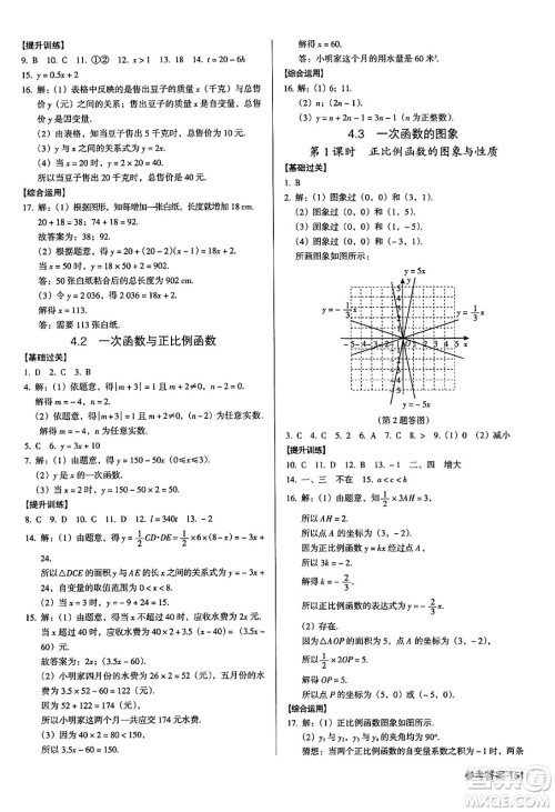 广东经济出版社2024年秋全优点练课计划八年级数学上册北师大版答案