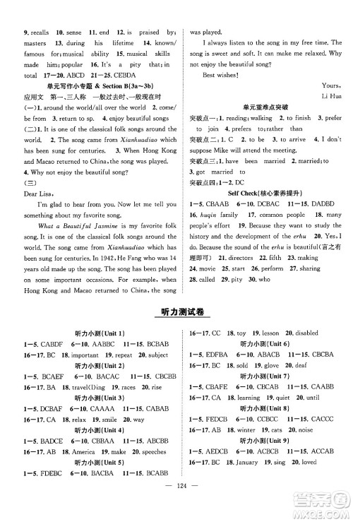 长江少年儿童出版社2024年秋优质课堂导学案课堂作业九年级英语上册人教版答案 长江少年儿童出版社2024年秋优质课堂导学案课堂作业九年级英语上册人教版答案