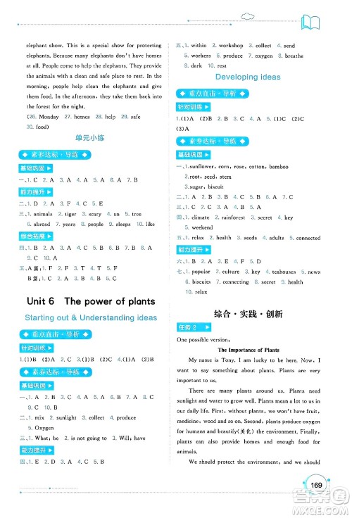 广西师范大学出版社2024年秋新课程学习与测评同步学习七年级英语上册外研版答案