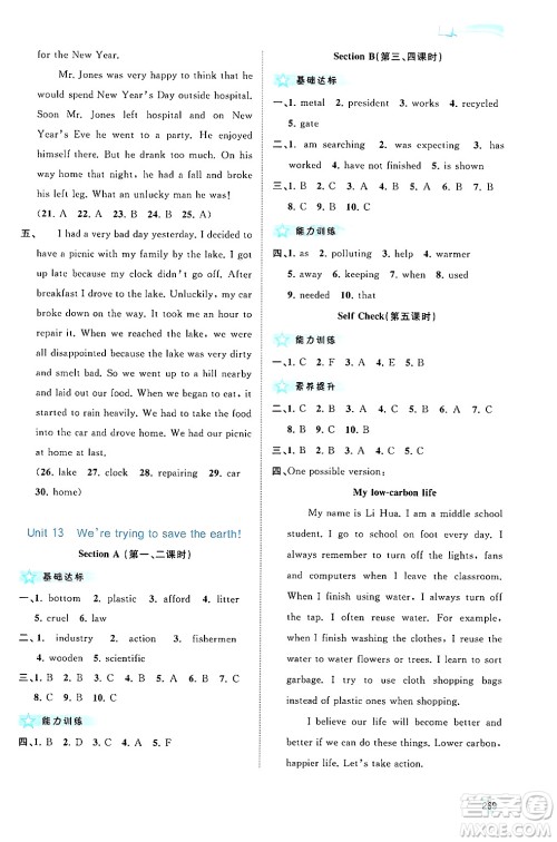广西师范大学出版社2025年秋新课程学习与测评同步学习九年级英语全一册人教版答案 广西师范大学出版社2025年秋新课程学习与测评同步学习九年级英语全一册人教版答案