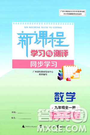 广西师范大学出版社2025年春新课程学习与测评同步学习九年级数学全一册人教版答案