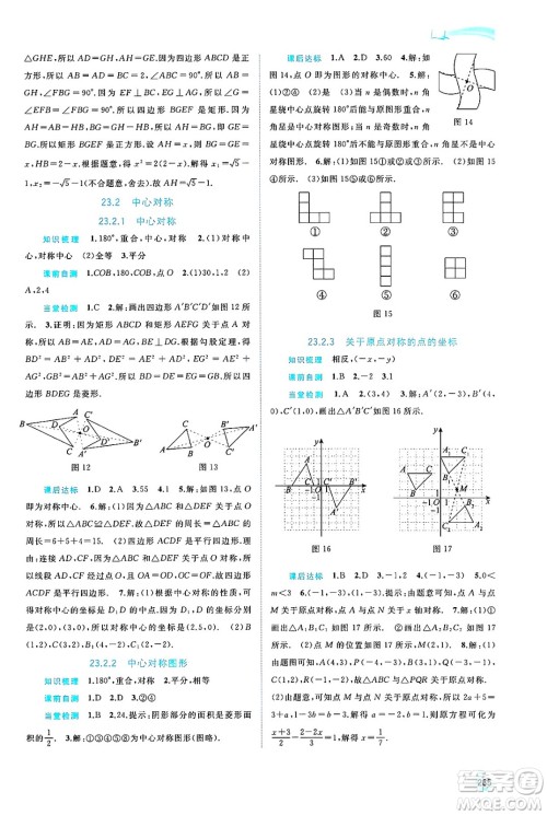 广西师范大学出版社2025年春新课程学习与测评同步学习九年级数学全一册人教版答案