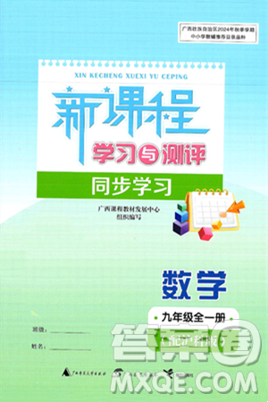 广西师范大学出版社2025年春新课程学习与测评同步学习九年级数学全一册沪科版答案