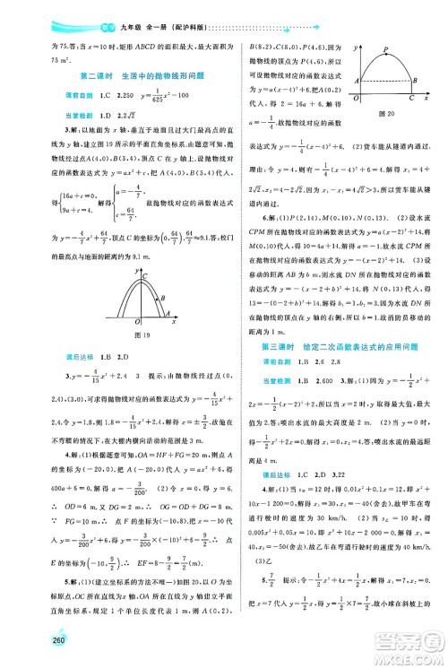 广西师范大学出版社2025年春新课程学习与测评同步学习九年级数学全一册沪科版答案