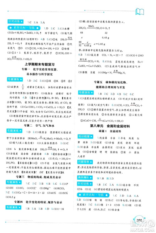 广西师范大学出版社2025年春新课程学习与测评同步学习九年级化学全一册人教版答案 广西师范大学出版社2025年春新课程学习与测评同步学习九年级化学全一册人教版答案