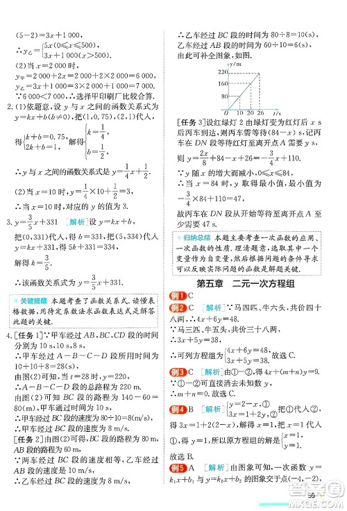 江苏人民出版社2024年秋春雨教育实验班提优训练八年级数学上册北师大版答案