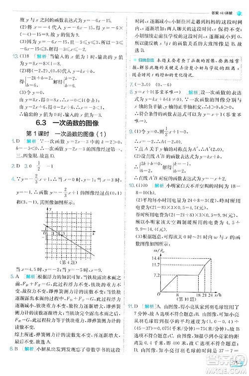 江苏人民出版社2024年秋春雨教育实验班提优训练八年级数学上册苏科版答案