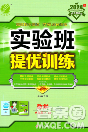 江苏人民出版社2024年秋春雨教育实验班提优训练八年级数学上册青岛版答案