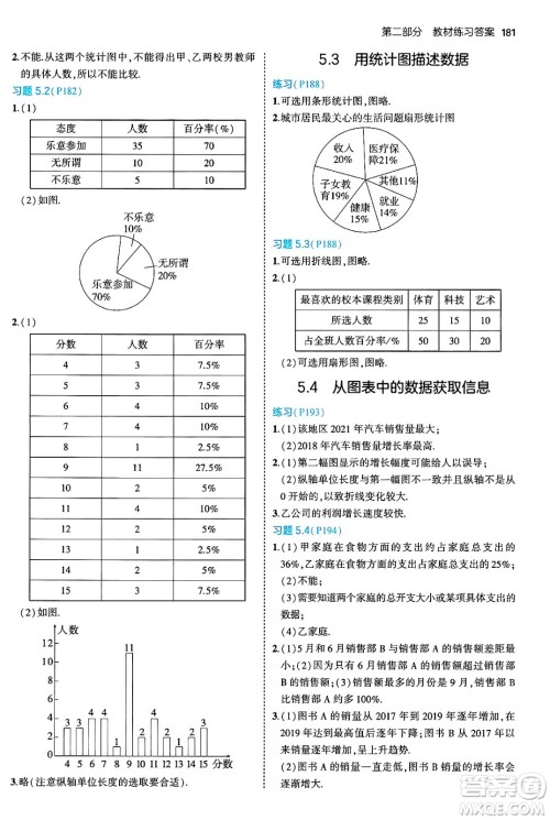 首都师范大学出版社2024年秋初中同步5年中考3年模拟七年级数学上册沪科版答案