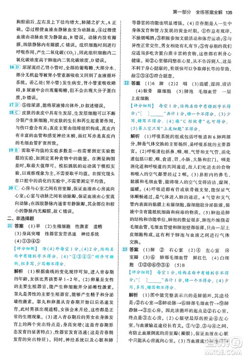 首都师范大学出版社2024年秋初中同步5年中考3年模拟七年级生物上册鲁科版山东专版答案 首都师范大学出版社2024年秋初中同步5年中考3年模拟七年级生物上册鲁科版山东专版答案