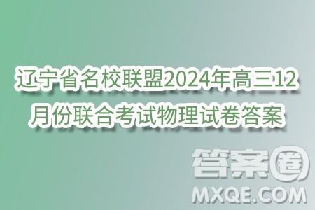 辽宁省名校联盟2024年高三12月份联合考试物理试卷答案