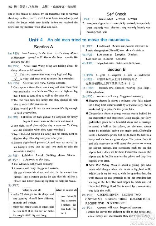 四川大学出版社2024年秋初中同步5年中考3年模拟八年级英语上册鲁教版山东专版答案 四川大学出版社2024年秋初中同步5年中考3年模拟八年级英语上册鲁教版山东专版答案