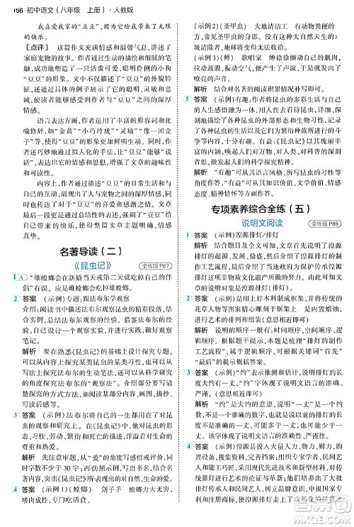 四川大学出版社2024年秋初中同步5年中考3年模拟八年级语文上册人教版答案 四川大学出版社2024年秋初中同步5年中考3年模拟八年级语文上册人教版答案