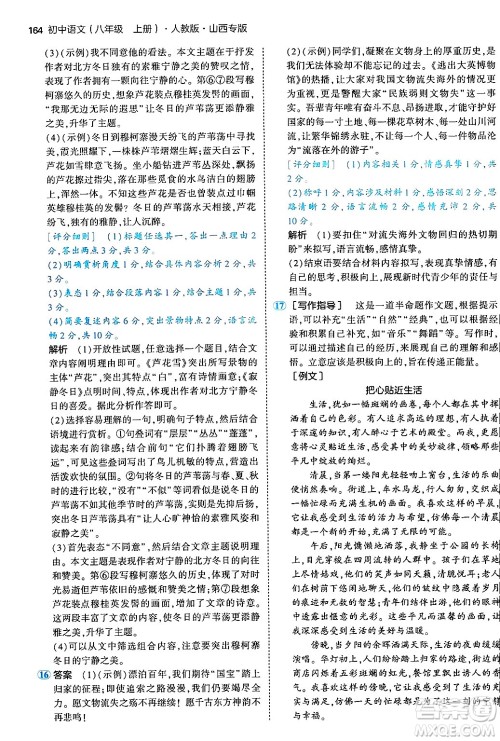 首都师范大学出版社2024年秋初中同步5年中考3年模拟八年级语文上册人教版山西专版答案 首都师范大学出版社2024年秋初中同步5年中考3年模拟八年级语文上册人教版山西专版答案