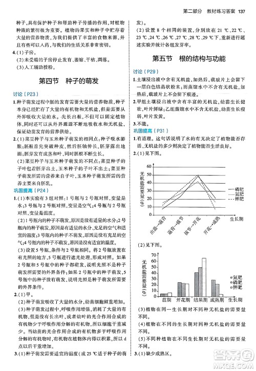 四川大学出版社2024年秋初中同步5年中考3年模拟八年级生物上册济南版答案