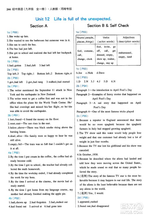 首都师范大学出版社2025年秋初中同步5年中考3年模拟九年级英语全一册人教版河南专版答案 首都师范大学出版社2025年秋初中同步5年中考3年模拟九年级英语全一册人教版河南专版答案