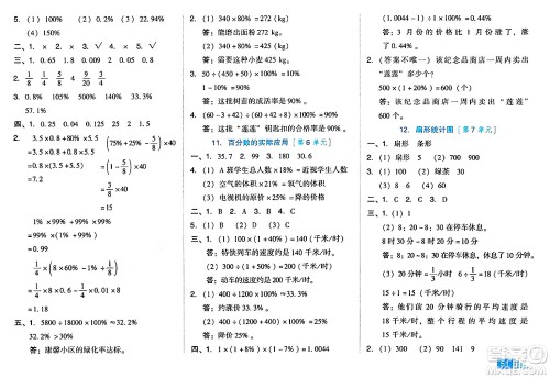 吉林教育出版社2024年秋荣德基好卷六年级数学上册人教版答案