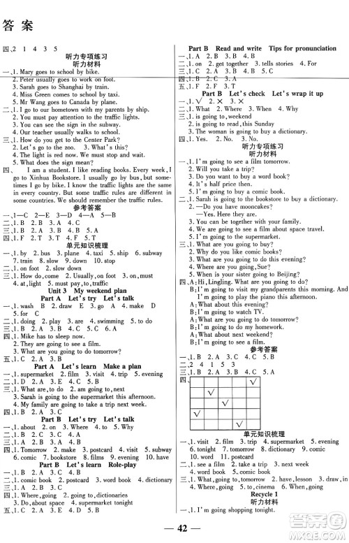 阳光出版社2024年秋扬帆文化激活思维智能训练六年级英语上册人教版答案 阳光出版社2024年秋扬帆文化激活思维智能训练六年级英语上册人教版答案