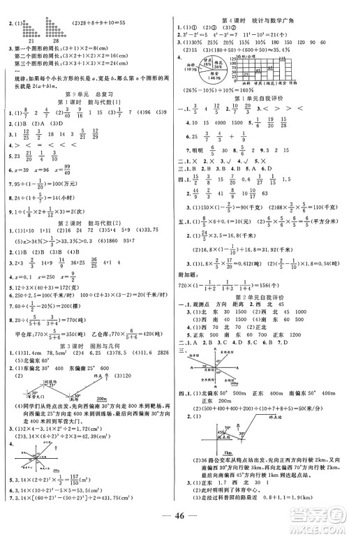 阳光出版社2024年秋扬帆文化激活思维智能训练六年级数学上册人教版答案