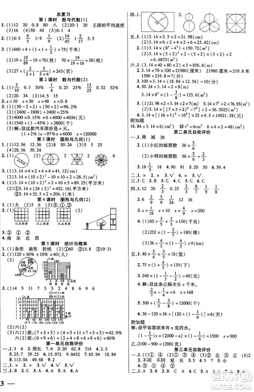 阳光出版社2024年秋扬帆文化激活思维智能训练六年级数学上册北师大版答案