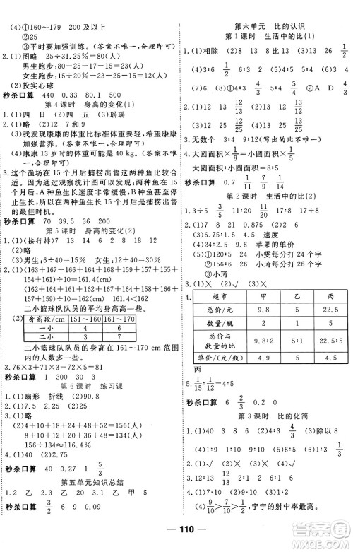 天津科学技术出版社2024年秋金优教辅夺冠新课堂随堂练测六年级数学上册北师大版答案 天津科学技术出版社2024年秋金优教辅夺冠新课堂随堂练测六年级数学上册北师大版答案