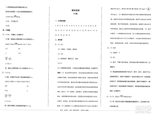 四川教育出版社2024年秋课堂伴侣学情点评九年级化学上册人教版答案