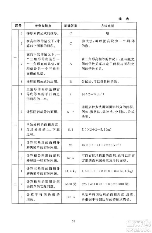 北京师范大学出版社2024年秋京师普教伴你学同步学习手册五年级数学上册北师大版答案