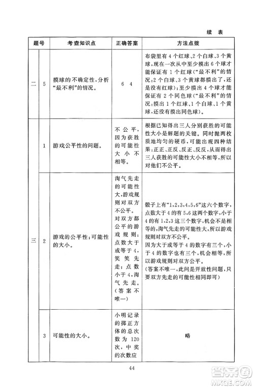 北京师范大学出版社2024年秋京师普教伴你学同步学习手册五年级数学上册北师大版答案