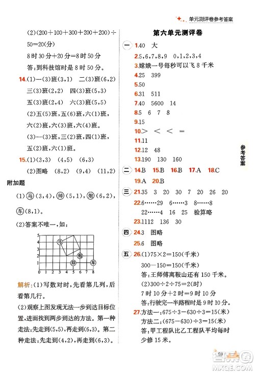 大连出版社2024年秋点石成金金牌每课通四年级数学上册北师大版答案