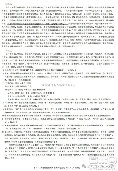 2024年12月23-24九师联盟高三联考G语文试卷答案