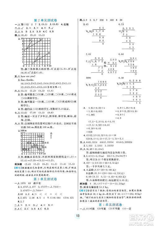 天津科学技术出版社2024年秋云顶课堂五年级数学上册人教版答案 天津科学技术出版社2024年秋云顶课堂五年级数学上册人教版答案
