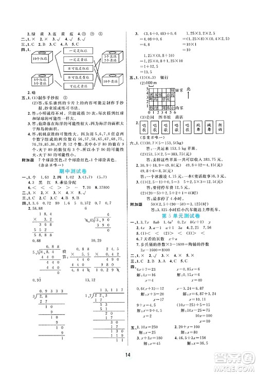 天津科学技术出版社2024年秋云顶课堂五年级数学上册人教版答案 天津科学技术出版社2024年秋云顶课堂五年级数学上册人教版答案
