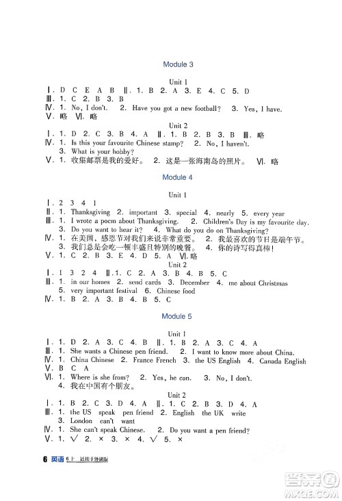 四川教育出版社2024年秋新课标小学生学习实践园地六年级英语上册外研版一起点答案