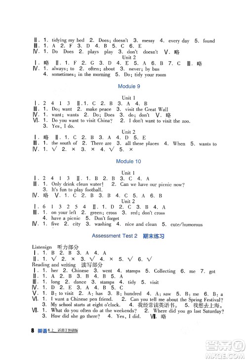 四川教育出版社2024年秋新课标小学生学习实践园地六年级英语上册外研版一起点答案