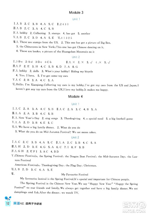 四川教育出版社2024年秋新课标小学生学习实践园地六年级英语上册外研版三起点答案 四川教育出版社2024年秋新课标小学生学习实践园地六年级英语上册外研版三起点答案