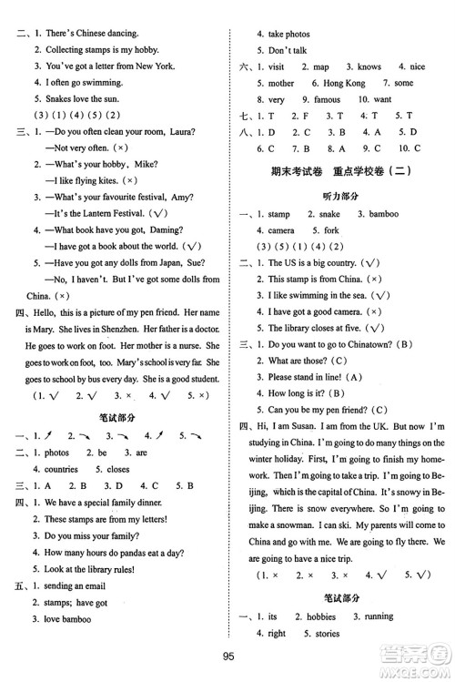 长春出版社2024年秋68所期末冲刺100分完全试卷六年级英语上册外研版答案 长春出版社2024年秋68所期末冲刺100分完全试卷六年级英语上册外研版答案
