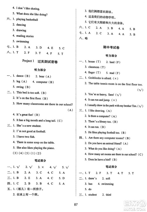 长春出版社2024年秋68所期末冲刺100分完全试卷五年级英语上册译林版答案