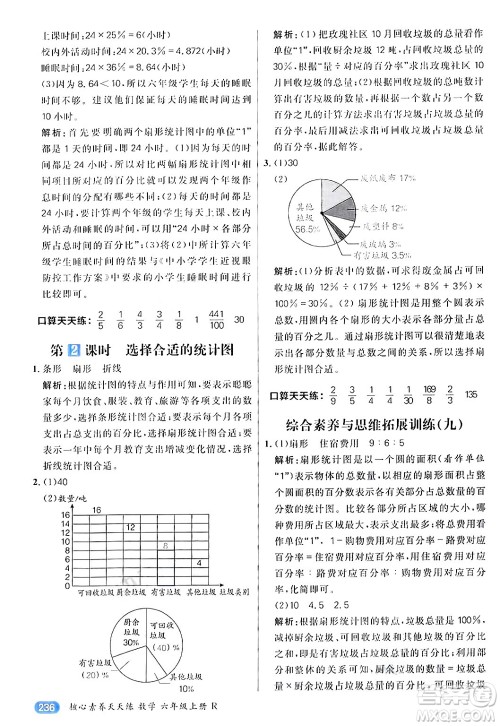 南方出版社2024秋学缘教育核心素养天天练六年级数学上册人教版答案