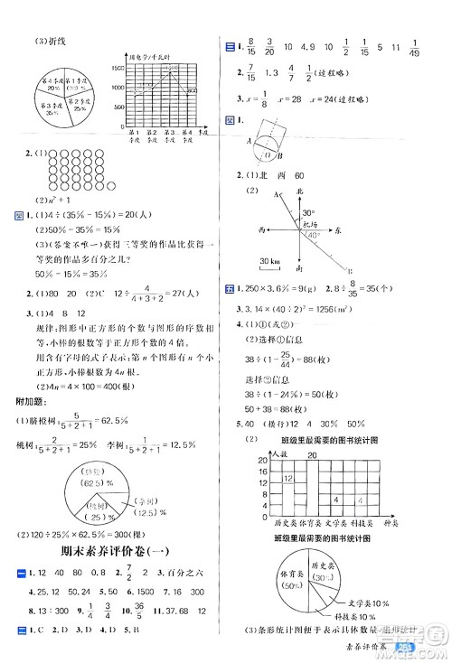 南方出版社2024秋学缘教育核心素养天天练六年级数学上册人教版答案