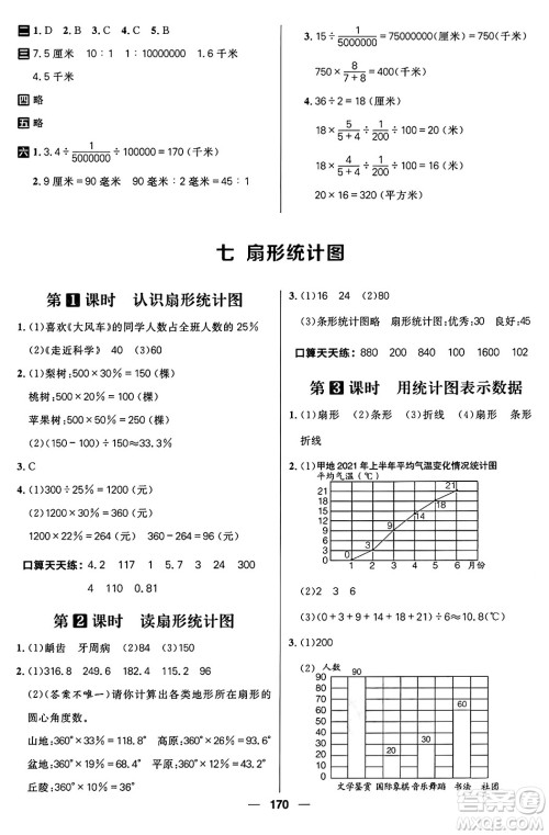 南方出版社2024秋学缘教育核心素养天天练六年级数学上册J版答案