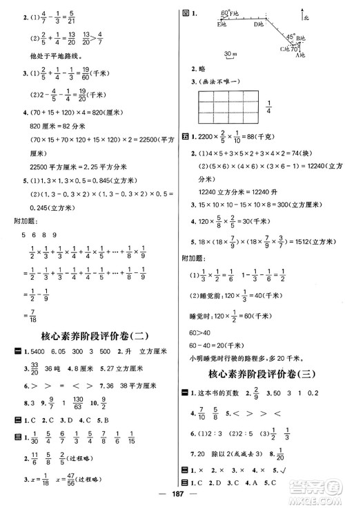 南方出版社2024秋学缘教育核心素养天天练五年级数学上册通用版五四制答案