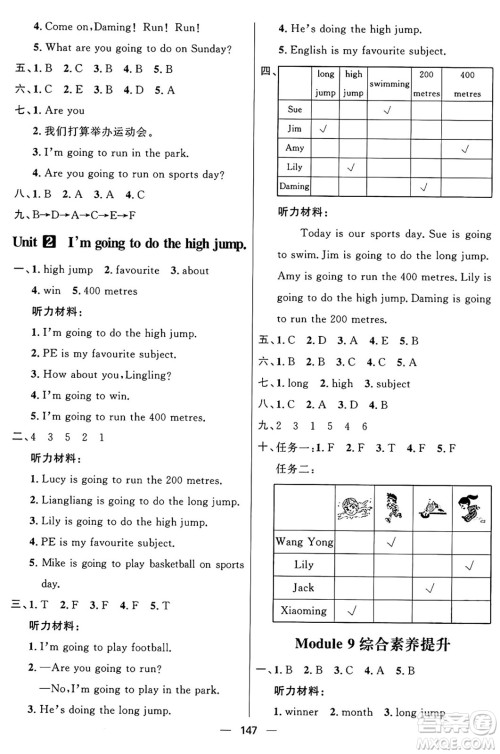 南方出版社2024秋学缘教育核心素养天天练四年级英语上册外研版答案