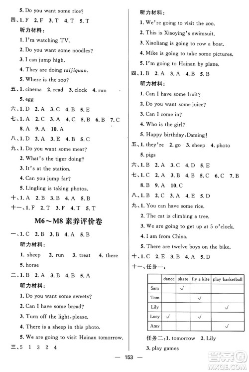 南方出版社2024秋学缘教育核心素养天天练四年级英语上册外研版答案
