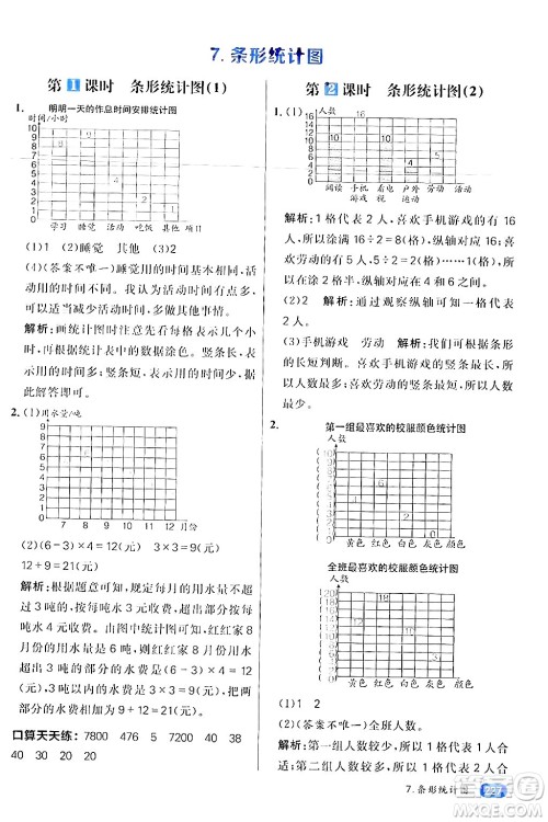 南方出版社2024秋学缘教育核心素养天天练四年级数学上册人教版答案