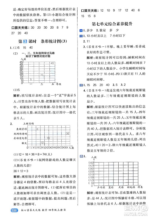 南方出版社2024秋学缘教育核心素养天天练四年级数学上册人教版答案